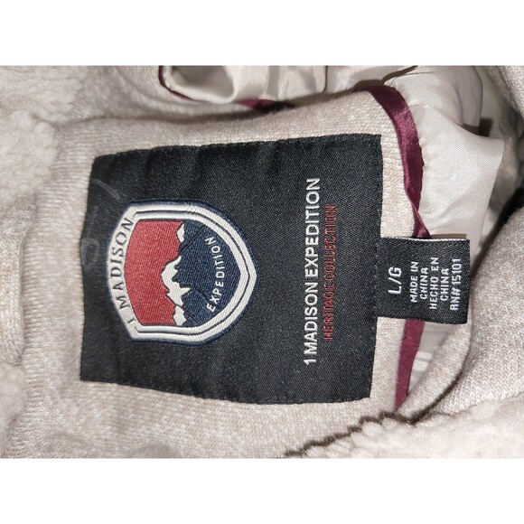 1 Madison Expedition Heritage Collection Jacket Women's Knit Full Zip Hooded  LG - Picture 8 of 10